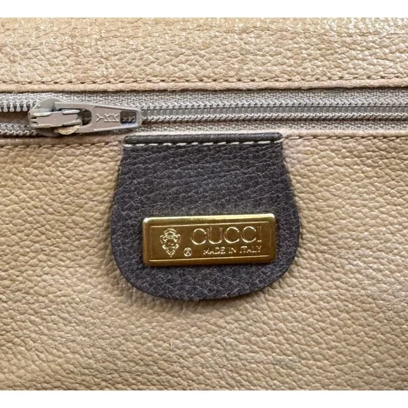 Authentic Vintage Gucci Brown Monogram Canvas Leather Flap Crossbody Clutch Bag - Picture 9 of 12